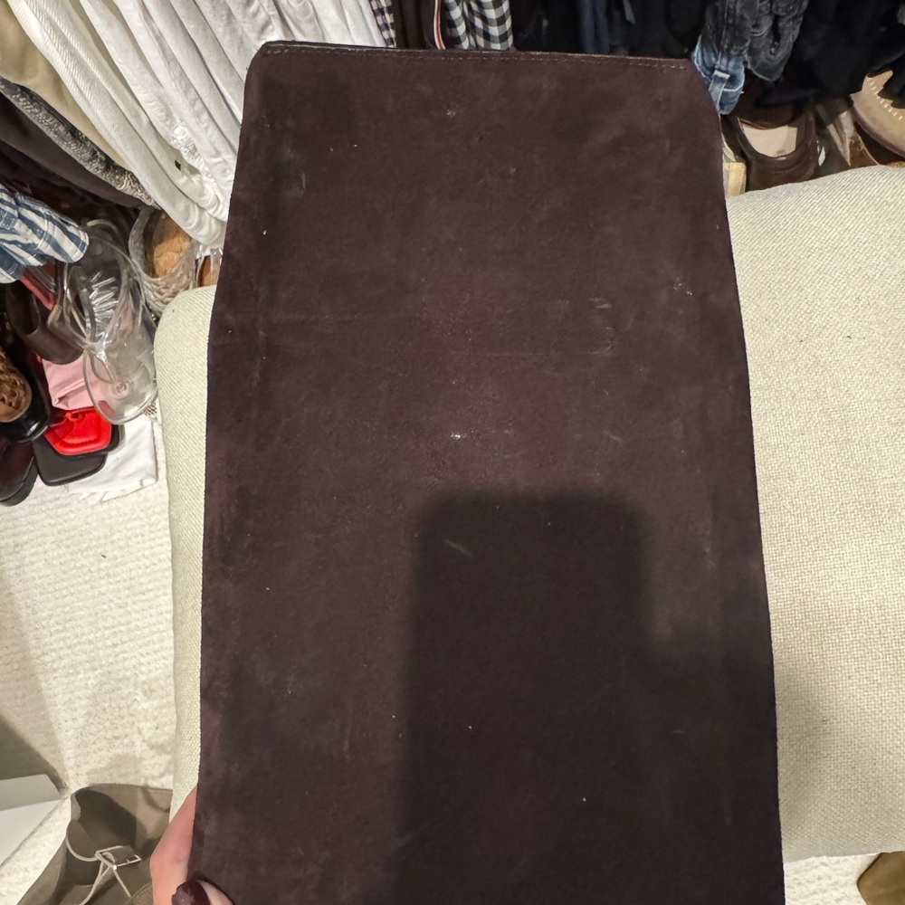 Zara Burgandy Elongated shopper Tote Bag - Picture 3 of 3